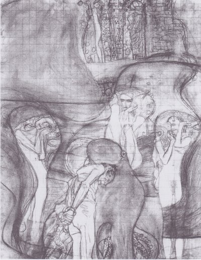 Painted Composition Draft for Jurisprudence by Gustav Klimt